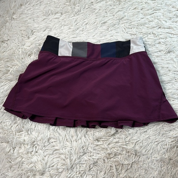 Lululemon Run: Pace Setter Skirt Plum / Pow Stripe Angel Wing - Picture 1 of 7